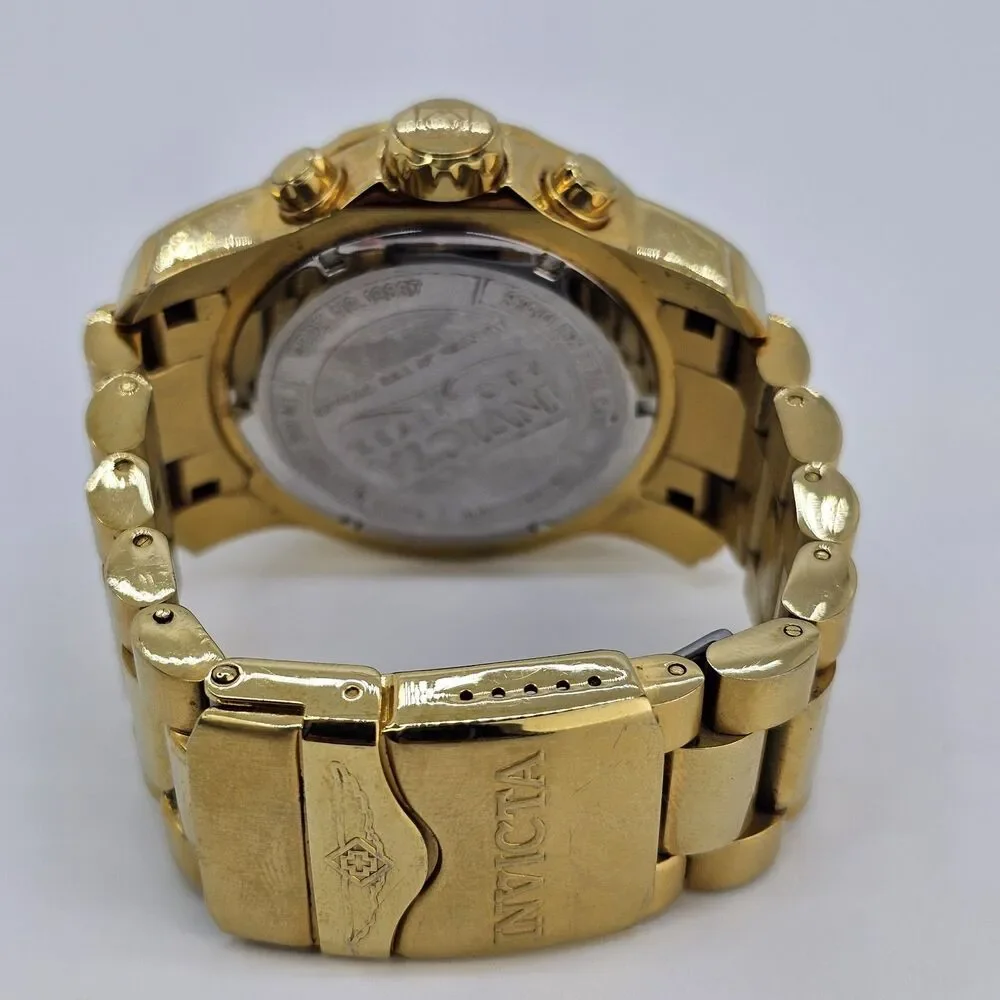 Invicta‎ 19837 Men Watch Pro Diver Chronograph Gold Dial Bracelet 6
